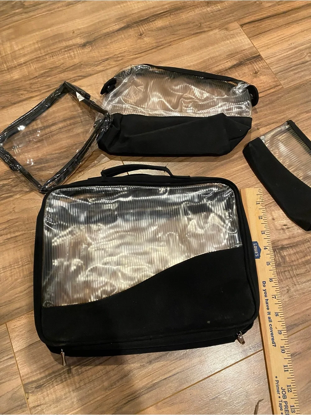 Clear and Black Travel Toiletry Packing Cubes Set
